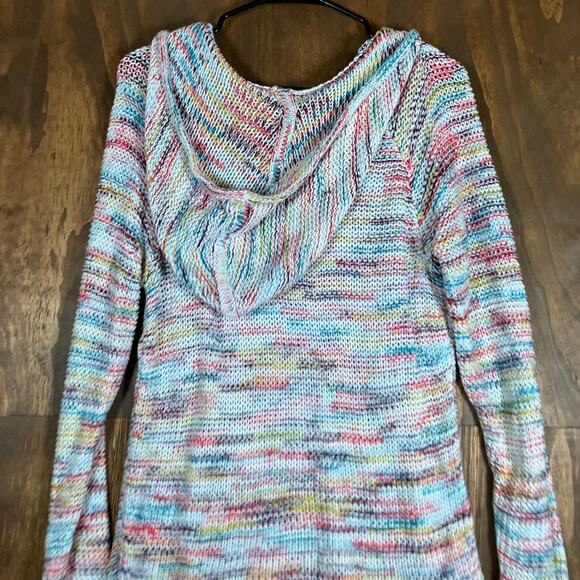 Eddie Bauer Womens Sweater Multicolor Knitted V Neck Pullover Hoodie Large - Picture 11 of 12
